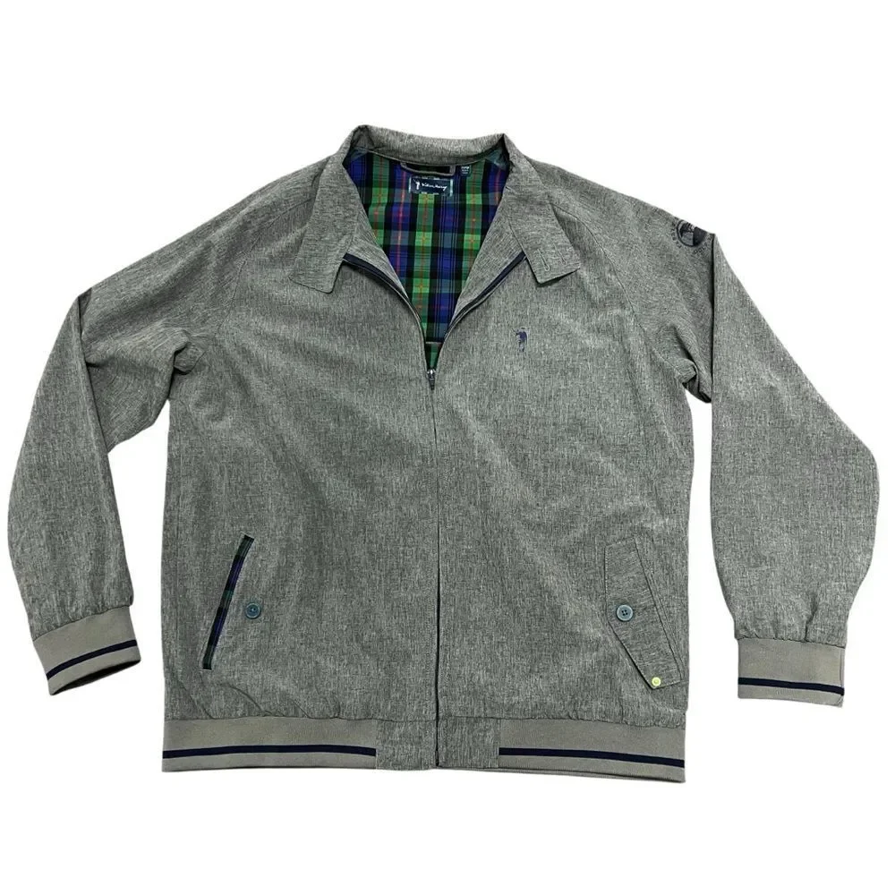 William Murray Golf Pebble Beach Golf Links Jacket XL Gray Full Zip Tartan Lined